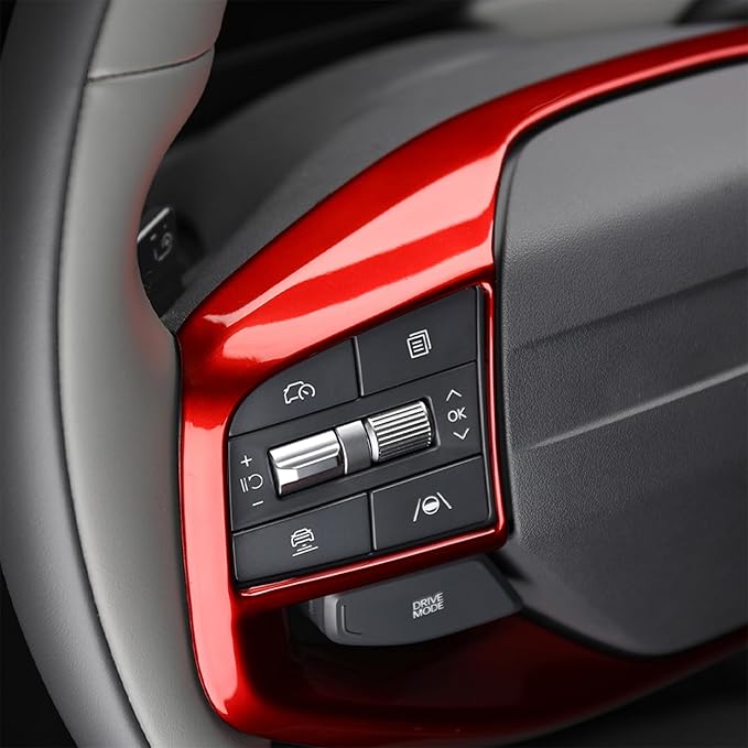 Car Steering Wheel Covers Steering Wheel Button Panel, Protection Frame Molding Trim, Compatible with KIA K4 2024-2026 Accessories (Red)