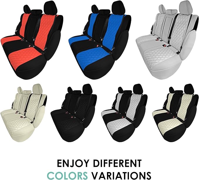 FH Group Custom-Fit Car Seat Covers Specifically Made for 2021-2026 Nissan Rogue, Rear Set Solid Beige Ultraflex Neoprene Waterproof Automotive Seat Cover