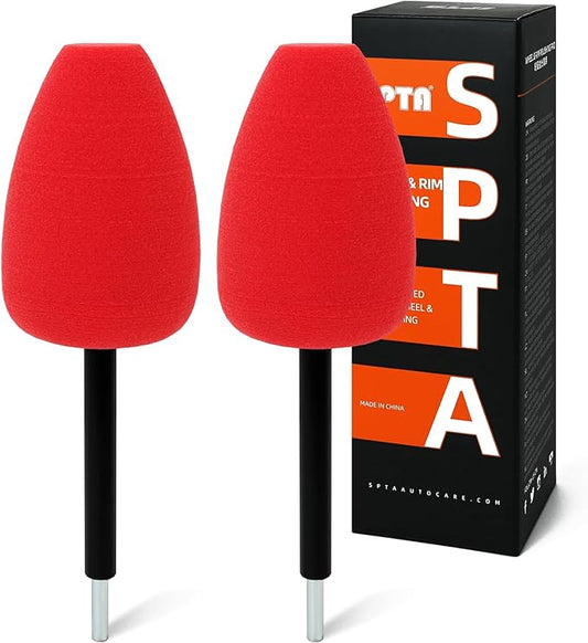 SPTA Metal Polishing Tool, Auto Cylindrical Metal Polish Buffing Polishing Ball, Drill Buffing Sponge Pads Buffing Wheel for Drill Foam, Sponge Buffing for Automotive Car Wheel Hub Care
