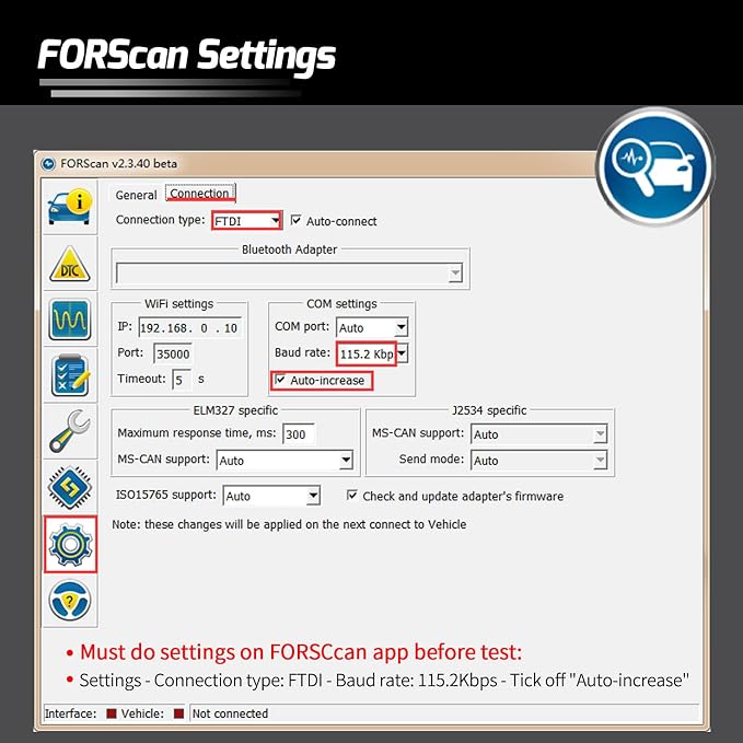Vgate vLinker FD+ Bluetooth OBD2 Scanner for iOS Android & Vgate vLinker FS OBD2 USB Adapter for FORScan