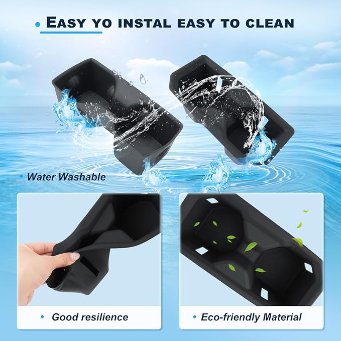 BIXUAN 2026 RAV4 Cup Holder Insert For 2026 Toyota RAV 4 Rear Row Seat Cup Holder Silicone Drink Cup Holder Liner Waterproof Anti-Slip No Rattling Easy to Clean 2026 RAV 4 Accessories
