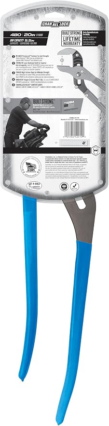 Channellock Tongue and Groove Pliers 480 BIGAZZ - Straight Jaw, 90° Teeth, Forged Steel - 20.25 in, 5.5 in Jaw