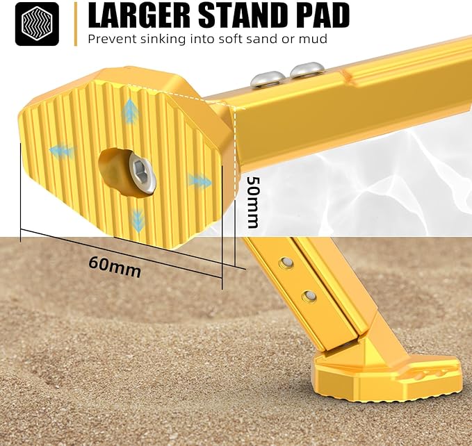 NICECNC Gold Kickstand Kick Stand Adjustable Sidestand Compatible with Suzuki DRZ400/DRZ400E/DRZ400S/DRZ400SM 2000-2020 2021 2022 2023 2024 See Fitment (Accessories not Included)