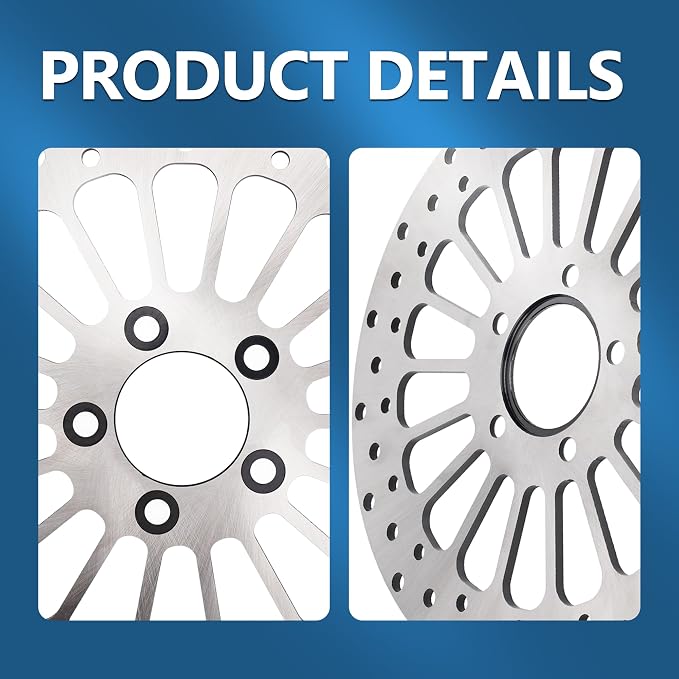 11.5''Rear Brake Rotor Fit for Harley Davidson Touring Sportster Dyna, Early Super Glide Softail Great Performance Superior Heat Dissipation Brake part, 420 Stainless Steel Rotors