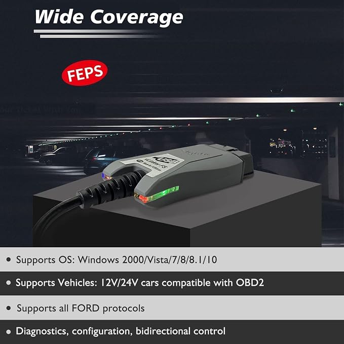 VLINKER FS OBD2 Scanner OBDII USB Adapter Code Reader Diagnostic Tool for FORScan with HS/MS-CAN Auto Switch