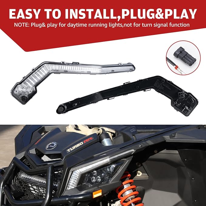 HAKA TOUGH Turn Signal Fang Lights with White Yellow Light for Can Am Maverick X3 XDS XRS Max Turbo R/Maverick Trail Sport Max Accessories 17-24,LED Signature Lights Replace#OEM 710004994 710004995
