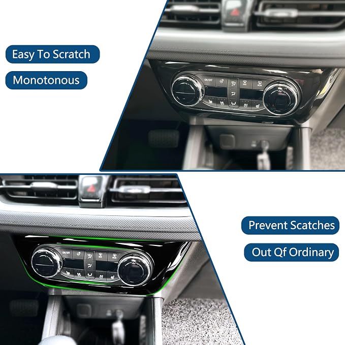 1 Pcs Center Air Conditioning A/C Switch Button Panel Frame Cover Trim for Chevrolet Trailblazer 2024-2026 Central Control Decoration Accessories (ABS Gloss Black)
