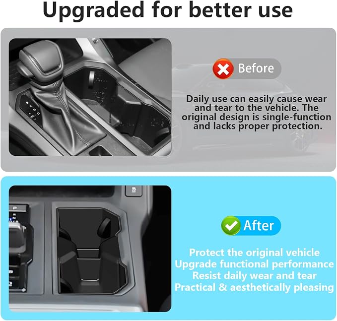 Cup Holder Inserts for RAV4 2026 Accessories Non‑Slip Silicone Center Console Cup Holder Liner Anti‑Spill & Anti‑Scratch Interior Protector for RAV4 2026