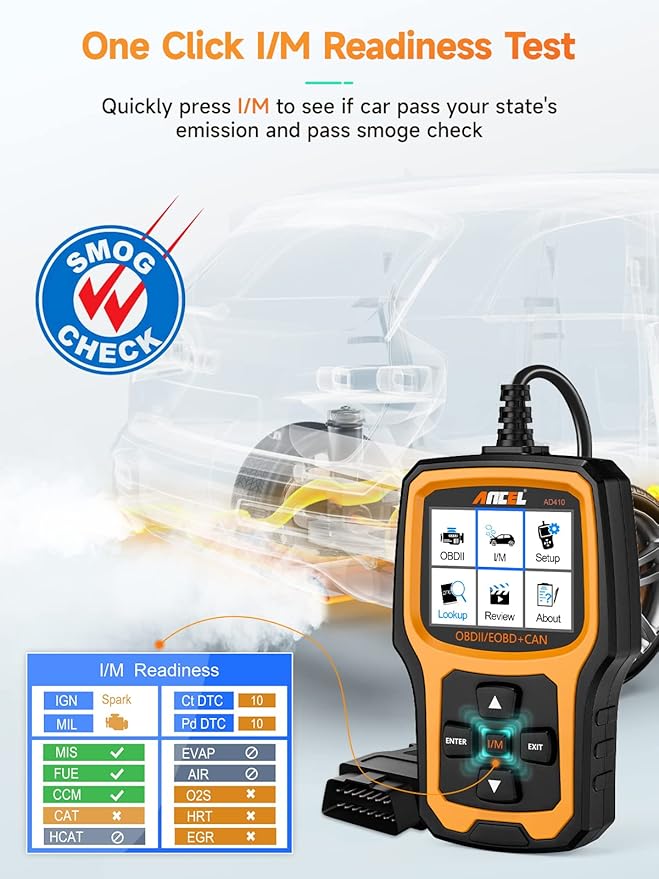 ANCEL BD200 Pro OBD2 Scanner Bluetooth with ANCEL AD410 Enhanced OBD II Vehicle Code Reader