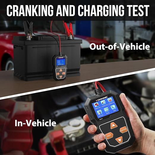 KONNWEI KW218 6V 12V Car Battery Tester 100-2000 CCA Automotive Battery Load Tester Alternator Tester Digital Auto Battery Analyzer Charging Cranking System Tester for Car Truck Marine Motorcycle Boat