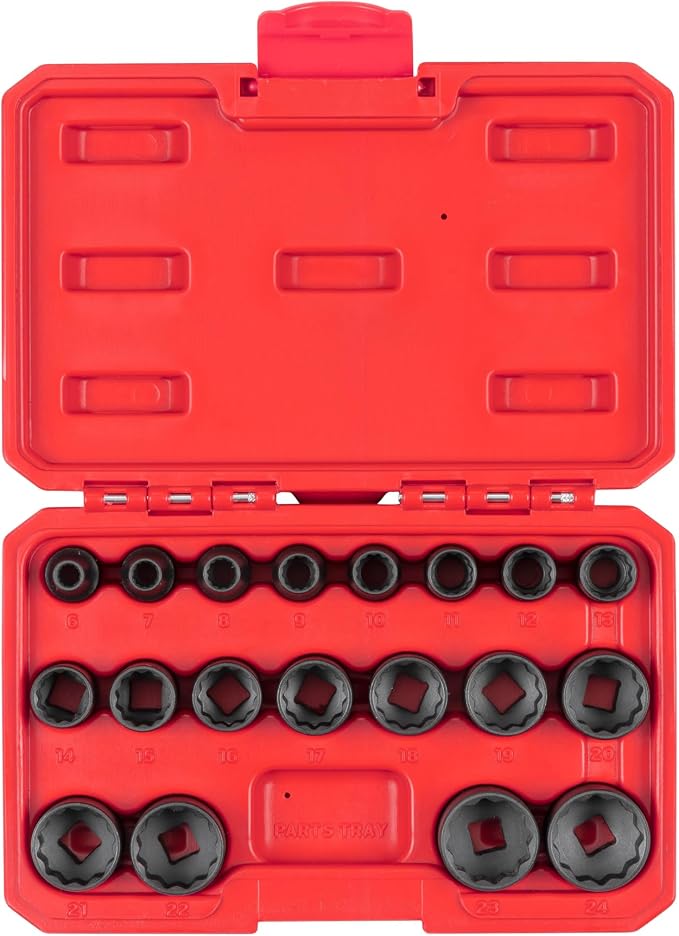 TEKTON 3/8 Inch Drive Impact Socket Set, 19-Piece | SID91306