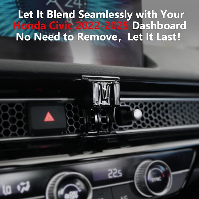 CLEC for Honda Civic 2022-2026 Magnetic Wireless Car Charger Phone Holder Mount Custom Fit for Honda Civic 2022-2025 15W Fast Charging Car Phone Holder Wireless Charger