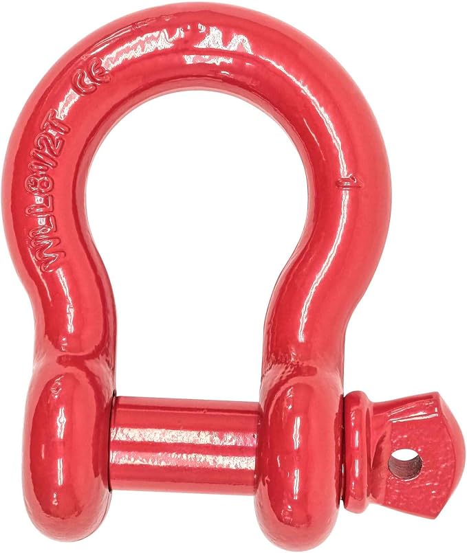 Mytee Products 1" Anchor Shackle Forged Carbon Steel w/ Alloy Screw Pin Load Limit #8.50 Tons (17,000 lbs)Double Rust Protection Heavy Duty D Ring Shackle for Towing, Rigging & Vehicle Recovery 2 Pack
