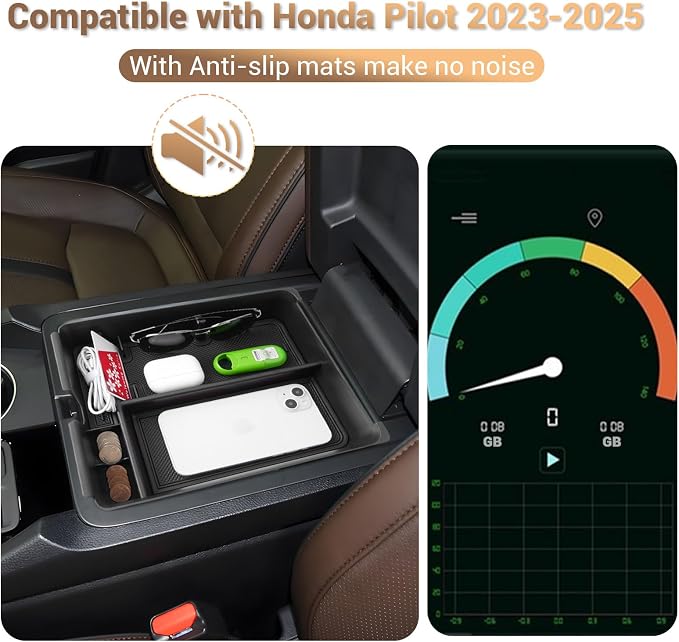 (3Pack) Center Console Organizer Compatible with 2026 Honda Passport Console Tray Middle Console Storage Wireless Charging Protecive Mat Cup Holder Inserts 2026 Honda Passport Trailsport Accessories