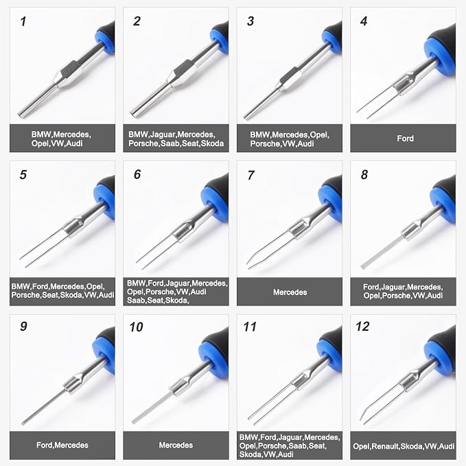 23PCS Universal Terminal Removal Tool Kit, Pin Electrical Terminal | Wire Connector Removal, Terminal Release Electrical Connector Removal Tool Kit for American Domestic and Imported Vehicles