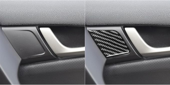 Black Soft Carbon Fiber car Interior Passenger Door Decoration 1/Piece Decorative Sticker Suitable for Acura TSX 09-14 Carbon Fiber car Interior