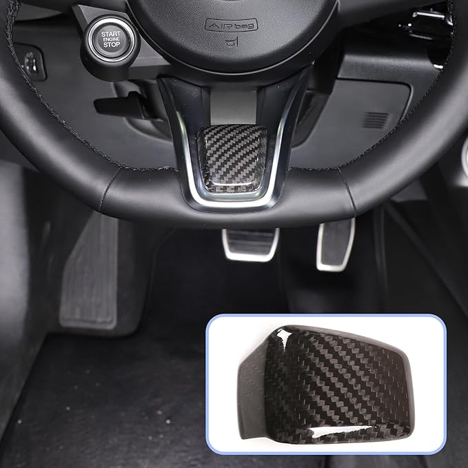Carbon Fiber Central Steering Wheel Trim Strip Compatible with Alfa Romeo Giulia Stelvio Tonale 2020 2021 Steering Wheel Bottom Decoration Panel Cover Auto Accessories (Black)