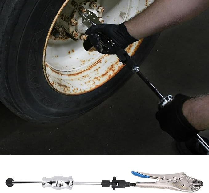 Slide Hammer Puller 9.8in Locking Pliers 2lb Slide Hammer Swivel Connector Tool for Nail Pin Seal CV Axle Disassemble