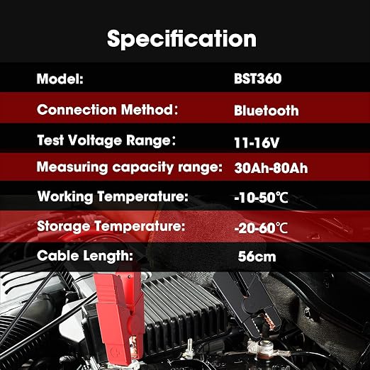 Car Battery Tester, LAUNCH BST360 6V 12V Battery Load Tester Auto Alternator Analyzer for CCA, AGM, GEL Type, Compatible with Android/iPhone/LAUNCH X431 Diagnostic Tools, Bluetooth Connection