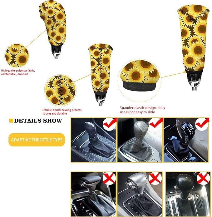 AFPANQZ Stylish Pineapples Car Seat Covers Full Set with Steering Wheel Cover/Gear Shift Knob Cover/Car Handbrake Cover/Seat Belt Shoulder Pads/Cup Holder Universal 11 Piece Gift Black Green