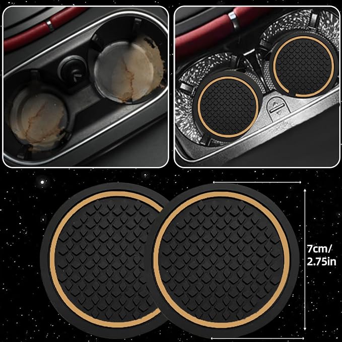 NBTEPEM 6 PCS Car Steering Wheel Cover Set, Microfiber Leather Steering Wheel Covers Universal 14.5-15 inch, Center Console Cover, Seat Belt Cushion, Cup Holder Coaster, Car Accessories Set Beige