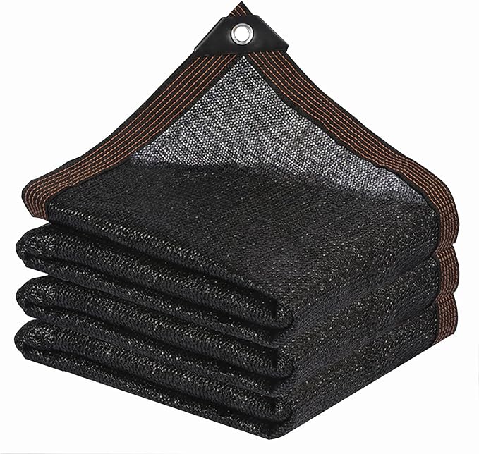 Shade Cloth - Garden Shade Mesh Netting with Grommets Outdoor Sun Shade Cover for Pergola Patio Plants Greenhouse Chicken Coop Black 90% Shading Rate(6X16FT)