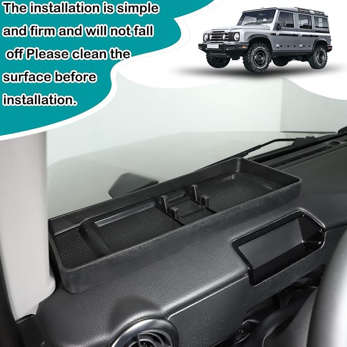 Auto Dashboard Storage Box Organizer Holder Tray Compatible with Ineos Grenadier 2020-2024 Car Center Console Dash Tray Storage Box Dashboard Interior Accessories