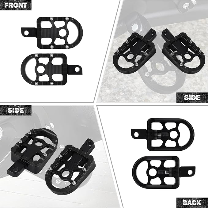 Motorcycle Floorboards Passenger Footboards Wide Foot Pegs Board Pedal Compatible with Touring Electra Road Street Glide Softail Road King Black Edge