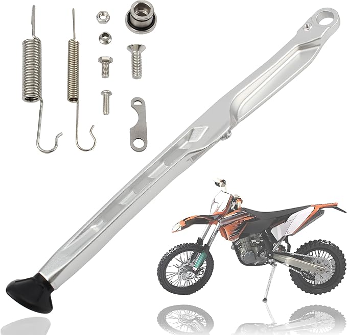 Dirt Bike Parking Side Stand Kickstand Kit,Motorcycle Kickstand Side Stand Springs Support Stand For EXC EXCF XCW XCF-W XC XCF 125 150 250 300 350 450 2023 2024(Silver)