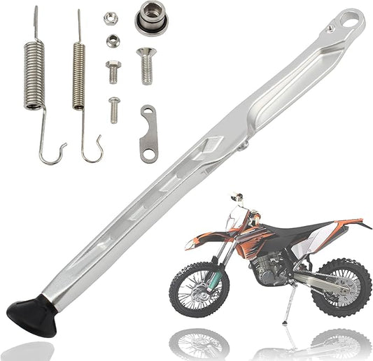 Dirt Bike Parking Side Stand Kickstand Kit,Motorcycle Kickstand Side Stand Springs Support Stand For EXC EXCF XCW XCF-W XC XCF 125 150 250 300 350 450 2023 2024(Silver)