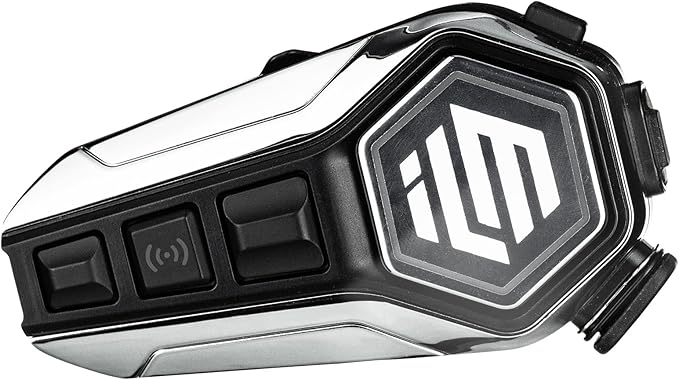 ILM Motorcycle Bluetooth Headset Helmet Communication System 2100M Intercom IP67 Waterproof Noise Cancellation Model RANGEPRO Gray
