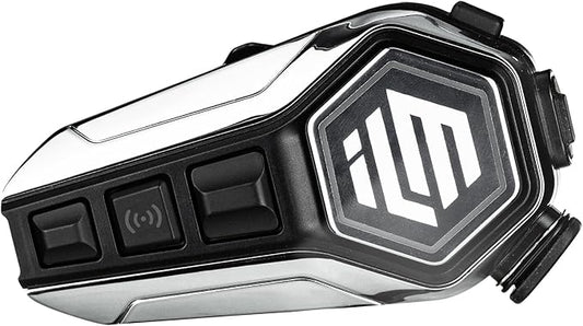 ILM Motorcycle Bluetooth Headset Helmet Communication System 2100M Intercom IP67 Waterproof Noise Cancellation Model RANGEPRO Gray