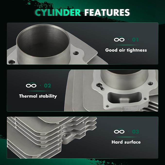 SCITOO Cylinder Piston Gasket Top end Kit Fit for Honda foreman 500 for 2005 2006 2007 2008 2009 2011, Cylinder: 12100-HP0-A00 Cylinder gasket: 12191-HP0-A00 Cylinder head gasket: 12251-HP0-A00