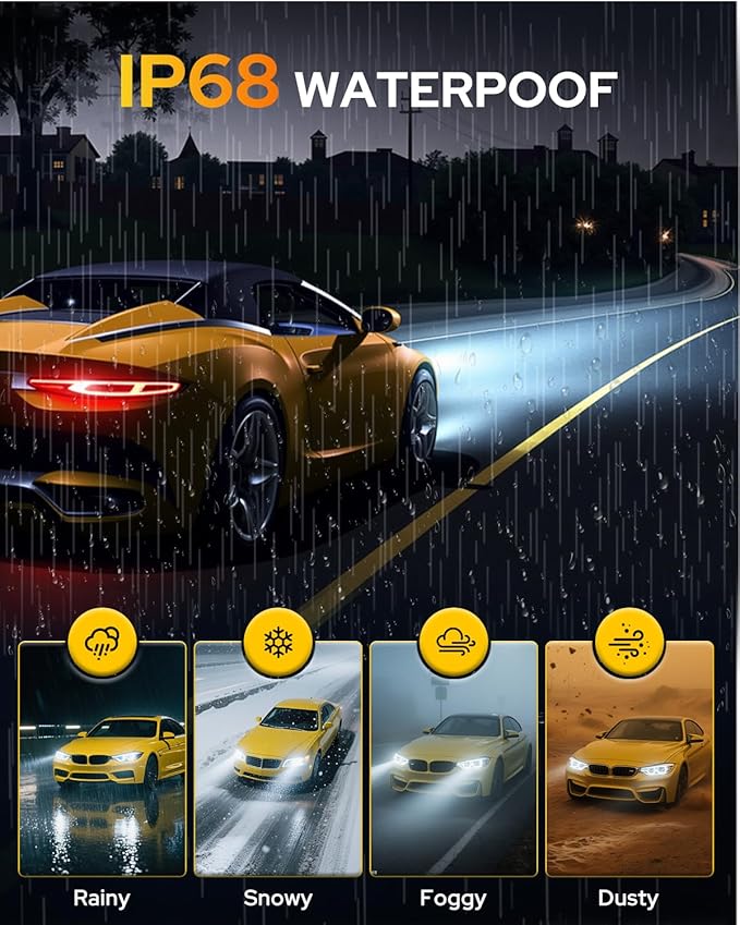 FAHREN 9006 HB4 Led Bulbs 𝟕𝟬,𝟬𝟬𝟬𝐋𝐌 – Epic Night Visibility, Powered by 2025 Pro Core (16 Chips Inside), 𝟏𝟐𝐗 Brightest Light Bulb, 90000Hrs Lifespan, CANBUS Ready, Plug & Play HID, Pack of 2
