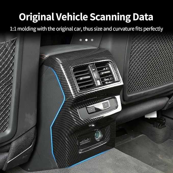 Rear Air Outlet Vent Frame, Rear Anti-Kick Panel Cover Compatible with Audi Q5 2021-2025, Rear AC Anti-kick Frame for Audi Q5 Sportback, Rear Air Conditioner Vent Outlet Frame Protection