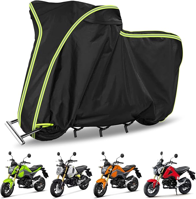 QUNSUNUS Motorcycle Cover for Grom Msx125/Navi/Monkey, All-Weather Motorcycle Cover with Vent Holes and Lock Holes, Waterproof Outdoor Cover with Wind, Sun, UV and Dust Protection