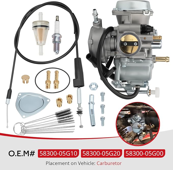 JAVIK Carburetor Assembly With Cable For Suzuki Ozark 250 LT-F250 2002-2007 O.E.M# 58300-05G10 58300-05G20 58300-05G00