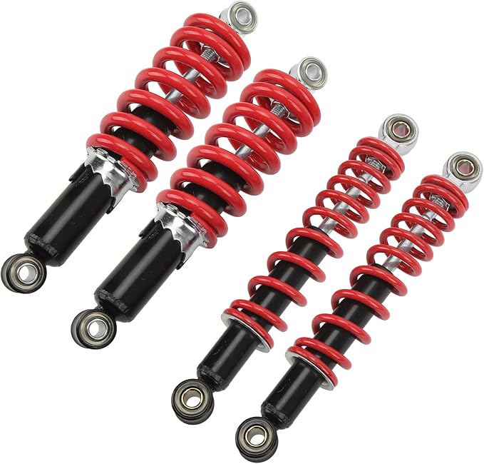 4PCS Front Rear Suspension Shock Absorber 250mm Adjustable for Dirt Pit Bike ATV Kart,Shock Absorbers and Brackets