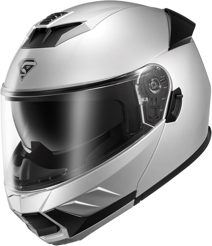 KYPARA Motorcycle Dual Visor Flip up Modular Full Face Helmet with DOT Certification of Impressionism
