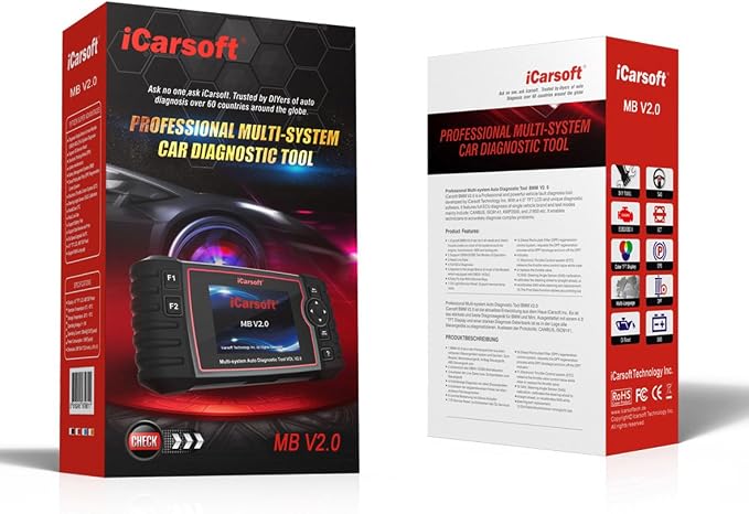 Diagnostic Scanner iCarsoft MB V2.0 Compatible for Mercedes-Benz/Sprinter/Smart, ABS SRS Oil BLD INJ