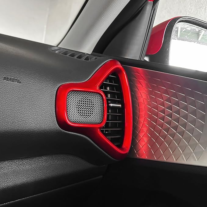 2PCS Dashboard Side Air Vent Trim Covers Compatible with Soul 2020-2025 Accessories (Red)