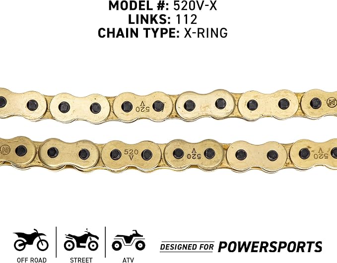 NICHE Drive Sprocket Chain Combo for Yamaha YZF-R3 MT-03 YZF-R25 MT-25 Front 14 Rear 43 Tooth 520V-X X-Ring 112 Links