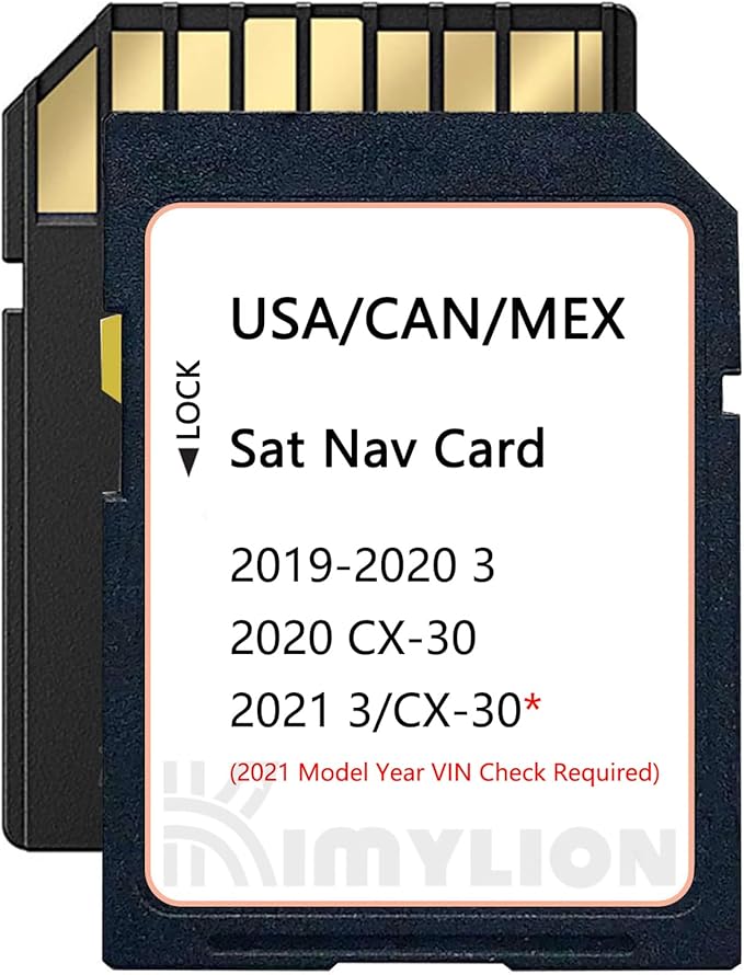 Navigation SD Card with HUD Display Compatible with 2019-2020 Mazda 3, 2020 CX30 - BDGF66EZ1B, Also Fits 2021 3/CX30(VIN Check Required), USA Canada Mexico Maps