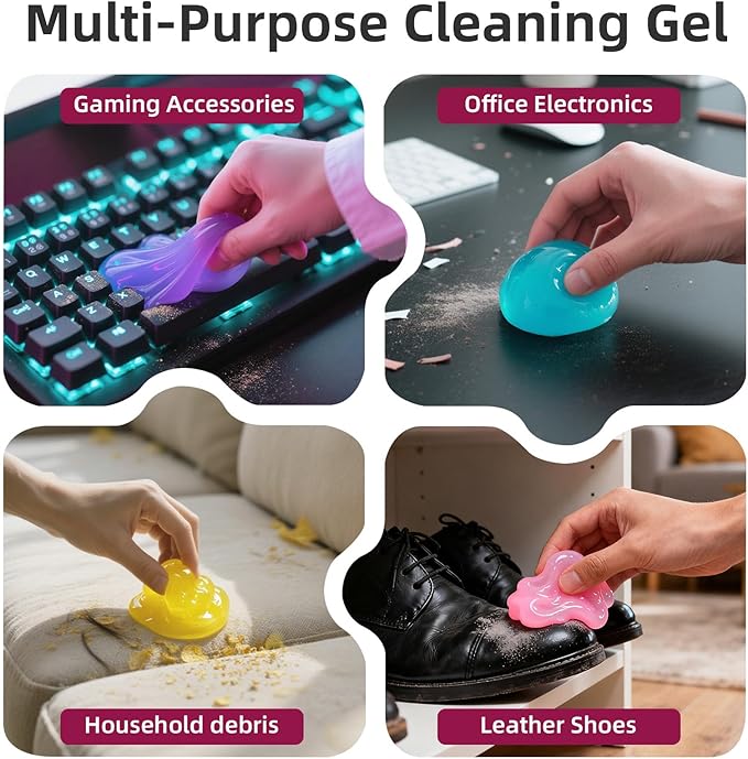 ColorCoral Car Cleaning Gel Reusable 5Pack - Dust Cleaning Putty Keyboard Slime for Car Interior Air Vent Cleaner Gel,560g