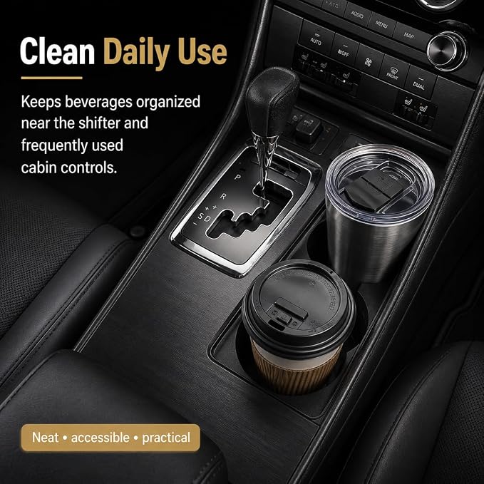 SplashNColor Ashtray Cupholder Replacement Compatible with Lexus LS430 2001-2003 – Secure Side Screw Mount | Restore Center Console Drink Storage | Cabin Repair Insert
