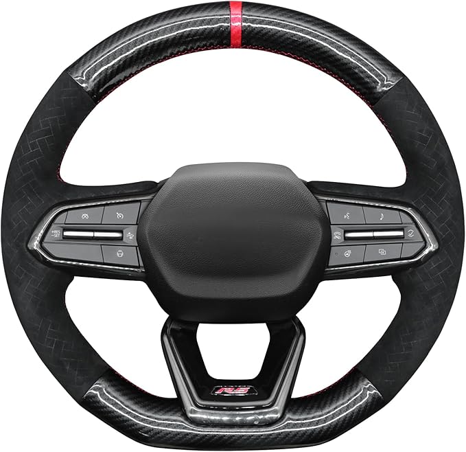 MEWANT Hand Stitch PU Carbon Fiber Embossed Athsuede Steering Wheel Cover for Chevy Equinox RS Silverado EV RST 2025