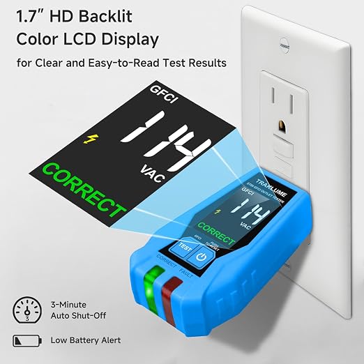 Electrical Test Kit, GFCI Outlet Tester with LCD Display, Non-Contact Voltage Tester Kit with Flashlight, for Wiring Fault Detection, Checking Outlets, and Voltage Testing