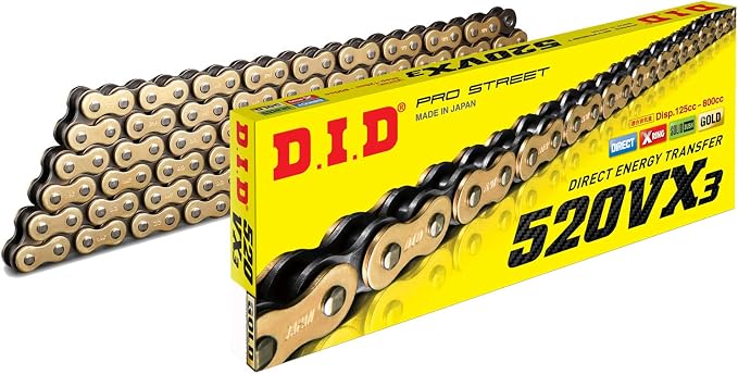DID (520VX3GB-140) Gold 140 Link High Performance VX Series X-Ring Chain with Connecting Link