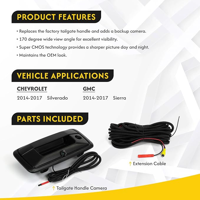 CRUX | CGM-01S | Sierra - Silverado 2015-2017 Tailgate Handle Camera