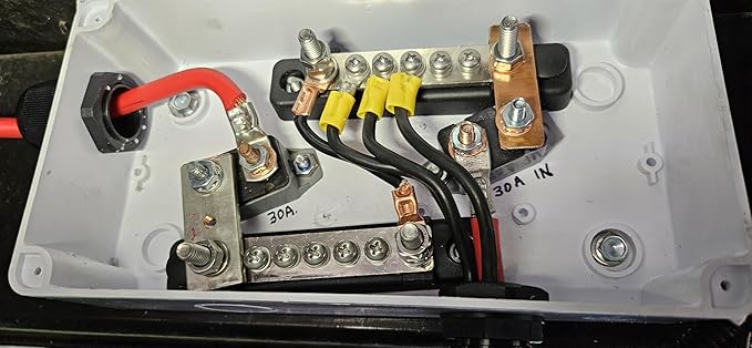 LENKRAD 20 Power/Ground Distribution Block Automotive Bus Bar 12V Marine Bus Bars, 150A Battery Terminal, New Energy Busbar 12V/48V Terminal Block Kit, 20 x M4 Terminal Screws, 2 x M6 Post - 2 Packs